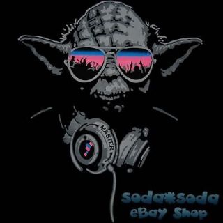 funny DJ YODA T SHIRT trance STAR WARS Club beats Party headphones 