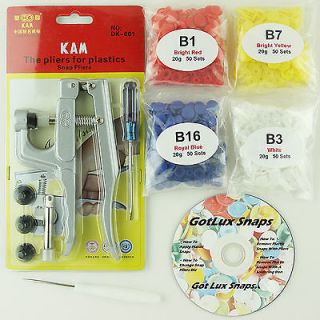 KAM Snap Pliers +200 KAM Snaps for BumGenius/gDia​pers/Fabrite Cloth 