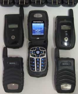 MOTOROLA i560 NEXTEL/BOOST CELL PHONES LOT PTT W/HOME CAR CHARGRS