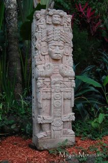 GIGANTIC STONE MAYAN STELA FOR HOME OR GARDEN maya carving statue 