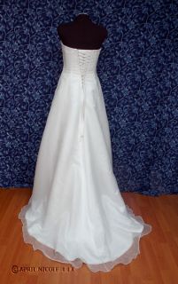 Maggie Sottero Ivory Organza Strapless Laced Wrap Wedding Dress 10