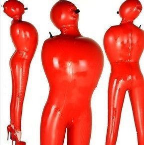Latex/rubber/catsuit unique/Unisex/Inflatable/item/hood/red/manacle