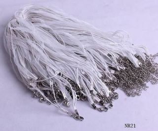    Ribbon Organza Voile Waxed Necklace Findings String Cord white NR21