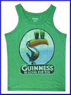 Men Shirt Tank Top Guinness Ireland Beer Irish Sz M Vintage Print Soft 