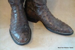 Custom Handmade JAMES LEDDY Full Quill Ostrich Gray Cowboy BOOTS 9B