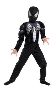 BOYS MARVEL COMICS VENOM BLACK SPIDERMAN MUSCLE COSTUME DRESS DG6947