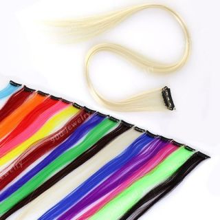 Fashion Colorful Highlight Hair Piece Clip in on Hair Extensions 20
