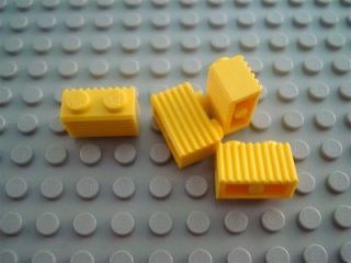 lego 4 yellow 1x2 grill profile bricks 