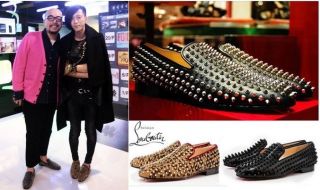 New Fashion mens Spike Punk Studded rivet flat shoes Black&Panther 