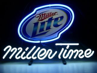 New Miller Lite Miller Time Neon Light Sign Gift Pub Home Beer Bar 