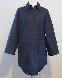 Crew Collection Cotton Trench Coat Navy Size XL