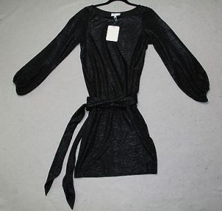 NWT ALEXIS EVELYN BLACK SHIMMERING COCKTAIL DRESS W/ BELT ORG $335 
