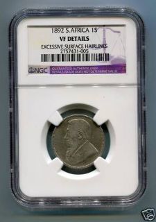 south africa zar ngc graded 1892 kruger 1 shilling vf from portugal 