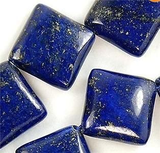 Natural 14mm Egyptian Lapis Lazuli Square Loose Bead 15
