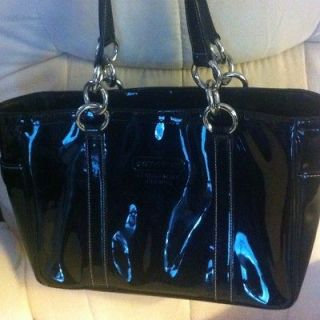 COACH Black Patent Leather Large Gallery Tote
