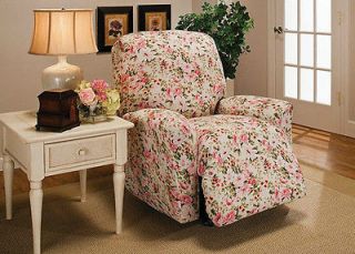 JERSEY RECLINER COVER LAZY BOY STRETCH  PINK FLORAL   FITS REG 