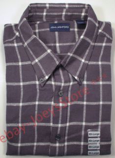 34.50 John Ashford 100% Cotton Flannel Button Down Shirt XXL Onyx 