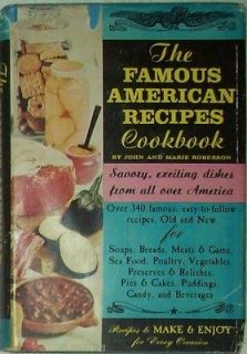   American Recipes Cookbook by John & Marie Roberson 1st Edition 1957