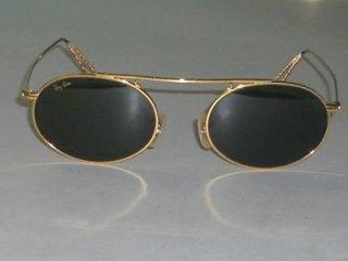 VINTAGE B&L RAY BAN CLASSIC SLEEK 24K GOLD PLATED WIRE G15 OVAL 