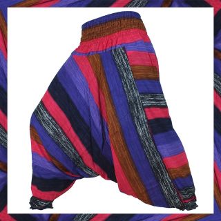 Harem Pants Trousers Jumpsuit Hippy Hippie Boho Festival Stripe Genie 