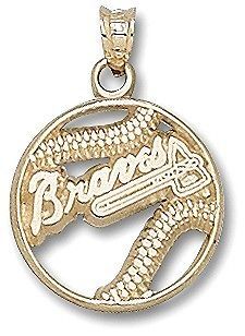 14k Yellow or White Gold Atlanta Braves Pierced Baseball Charm BRA003