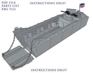 Lego Custom WWII Higgins Boat LCVP   INSTRUCTIONS ONLY INCLUDES A 
