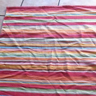 pottery barn colorful striped 3 x 5 cotton rug returns