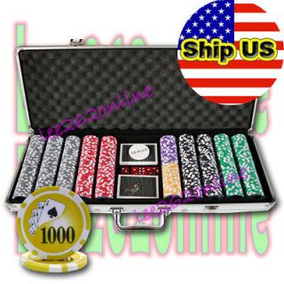 500pc hi roller poker chip set with aluminum case time