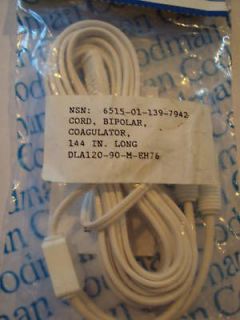 bipolar coagulator cord by codman 144 new 