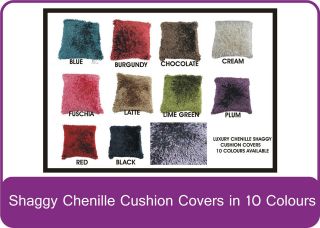 Modern Shaggy Chenille Soft Loops Luxury Cushion Covers Choice of 10 