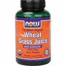 Organic Wheat Grass Juice 100% pure powder 4 oz, Now Foods, Green 