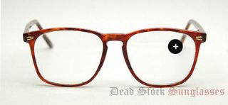 00 STRENGTH Vintage KEYHOLE Brown Wayfarer Reading Glasses 