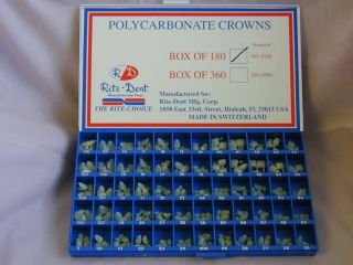   TEMPORARY DENTAL CROWNS BOX KIT 180 PCS WITH PAPER GUIDE CHART