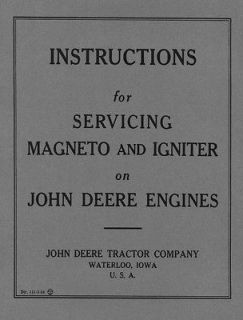 John Deere Magneto and Igniter Service Instructions
