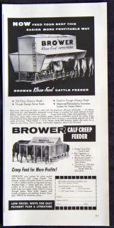 1962 brower kleen feed cattle feeder magazine print ad returns