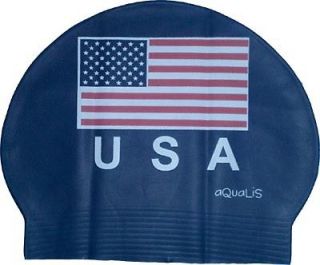 new aqualis usa american flag navy latex swim cap returns