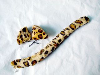 leopard plush ears tail set cosplay costumes prop brown from