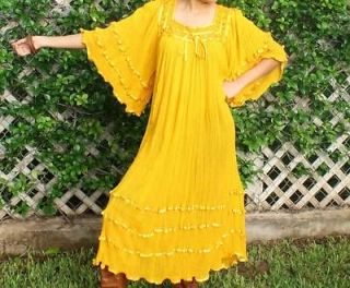 Hippie Gauze Crochet Dress Mexican Dress 60s Retro Angel Dress 
