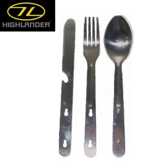   SCOTLAND MILITARY ARMY STYLE = STAINLESS = KFS SET (Knife Fork Spoon