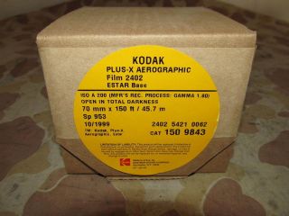 kodak plus x aerographic film 2402 estar base 70mm x