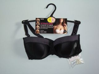Black multiway push up bra with additional clear straps Ex M & S 36C 
