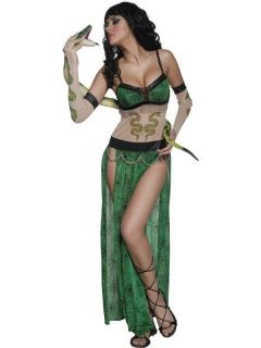Womens Wicked Tattoo Snake Charmer Halloween Fancy Dress Costume