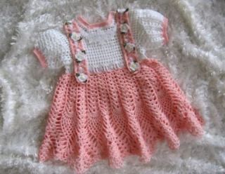 TWO DAINTY & LACY Baby Dress Crochet Patterns (17 18) by REBECCA 