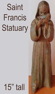 St Saint Francis Statuary Statue Outdoor Indoor Sculpture Garden Patio 