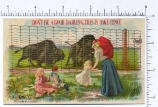 2756 Page Woven Wire Fence Co. Adrian, MI Monessen, PA trade card 