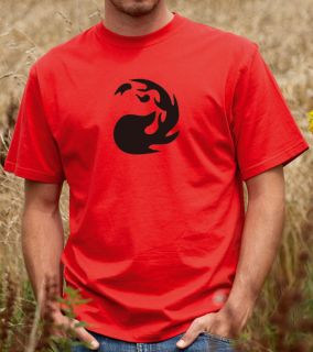 Red Mana Tshirt   Moutains   Magic the Gathering (1632)