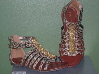LANE BRYANT Wide Width Shoes Animal Print Gladiator Sandals 8W 9W 10W 