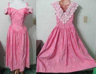Sz 6 VTG 80s Pink PROM DRESS~Bridesma​id~Party ALFRED ANGELO 