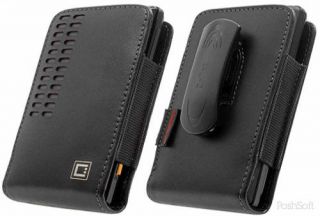 Leather Open Top Case Pouch Cover for NOKIA Phones. Black+Holster Belt 