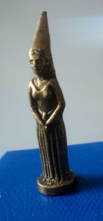 Vintage Brass Pipe Tamper   Maid Marion / Medieval Lady